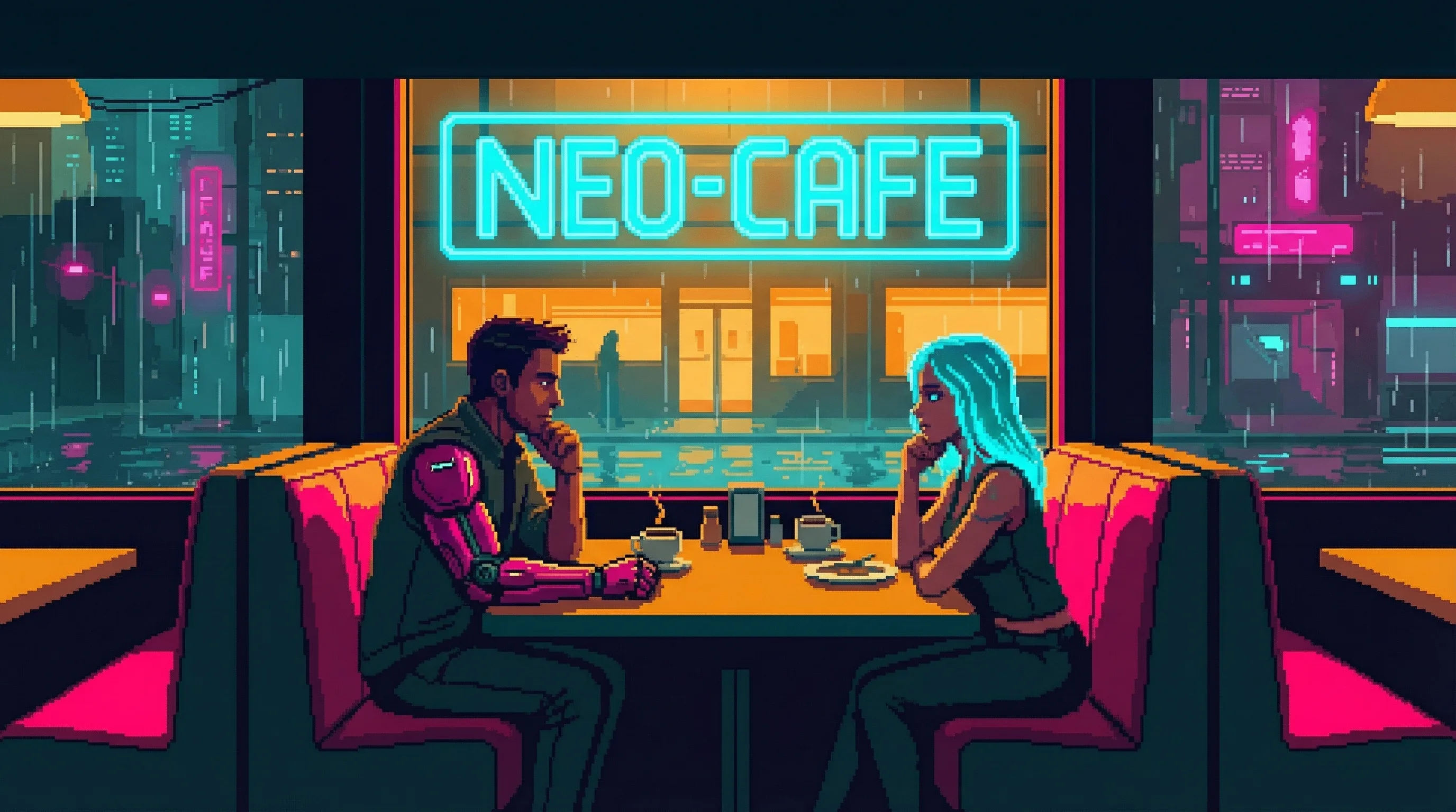 Wholesome diner — warm amber interior
