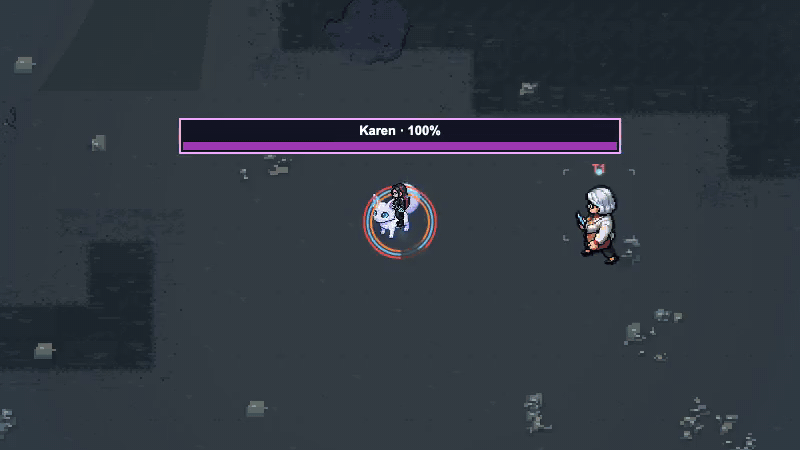 Karen’s defeat releases a full shockwave and debris burst.