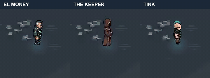 New walking animations for El Money, Keeper, and Tink.