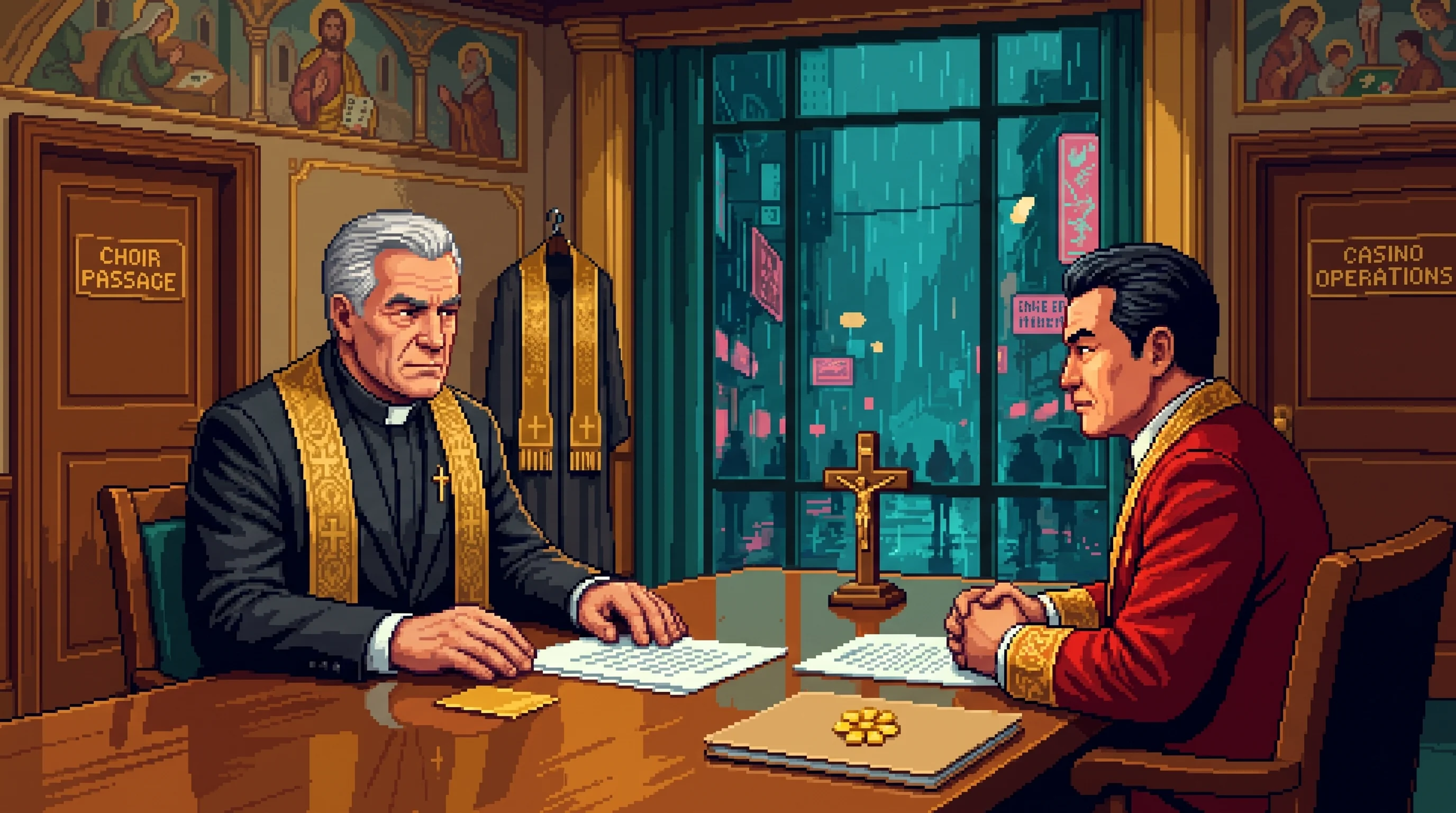 Monsignor Gideon Vale โ bank meeting
