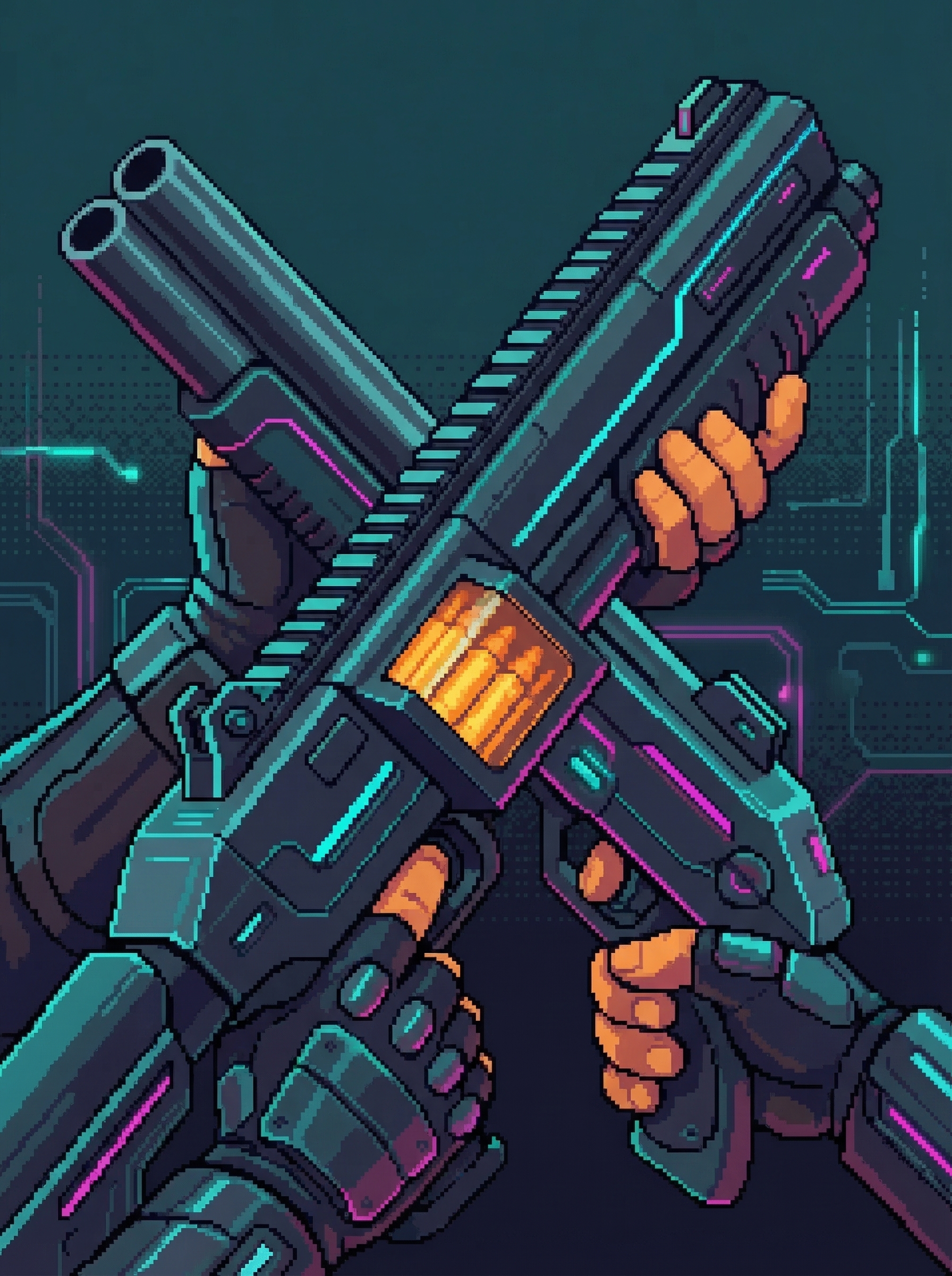 The Executioner, Judge Dreg's twin-rail tech shotgun, in chrome and matte black with thermite rounds visible in its feed window.