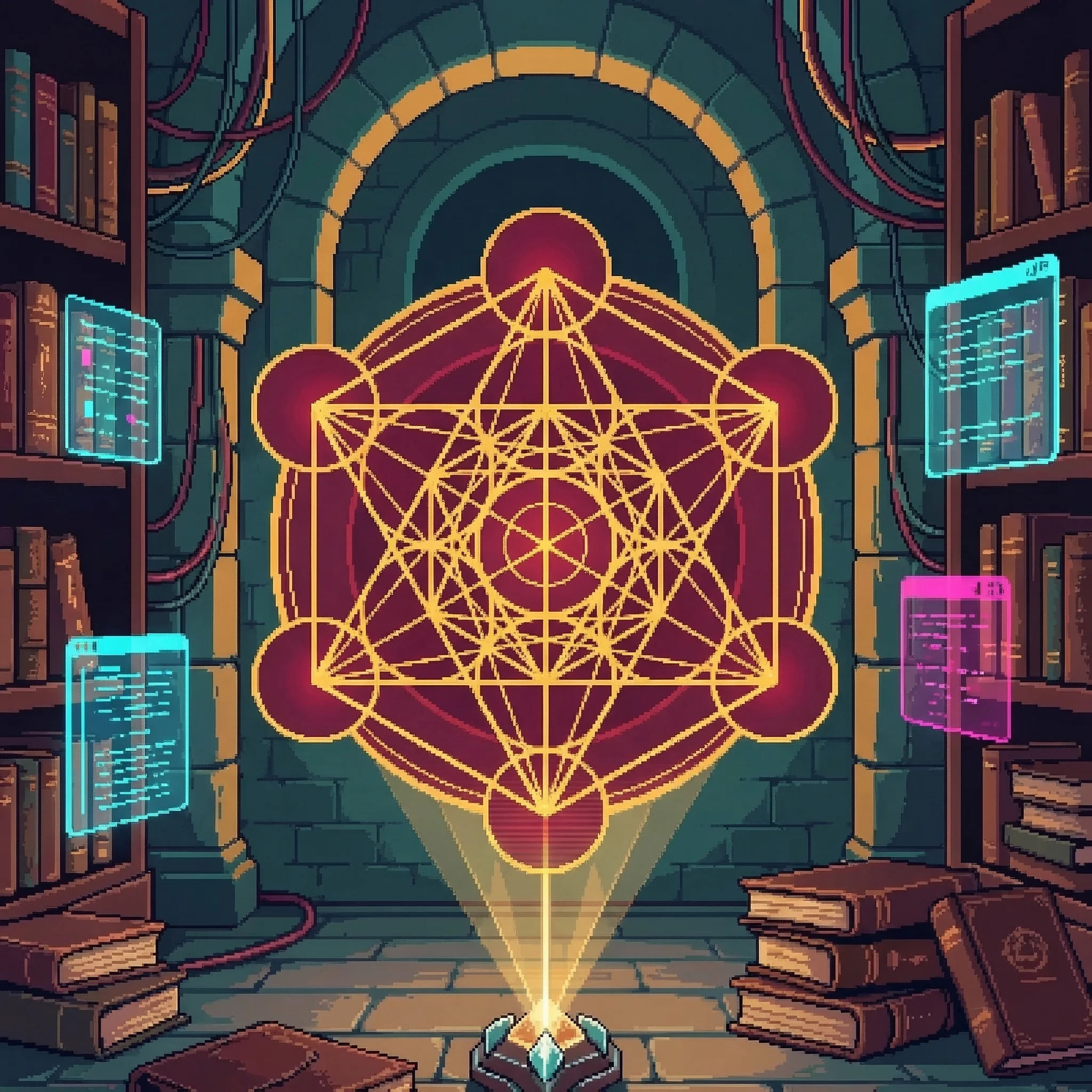 Sacred gold mandala in the Mystery Court monastery