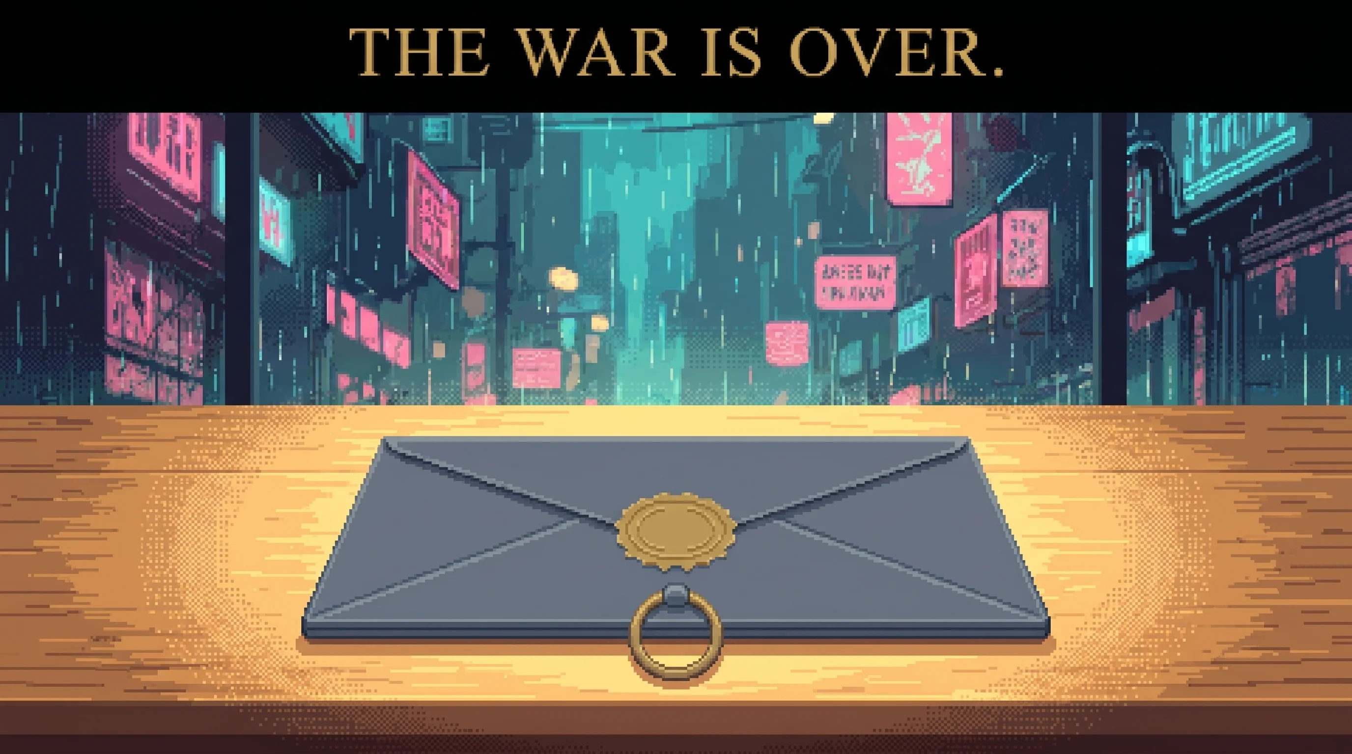 THE WAR IS OVER.