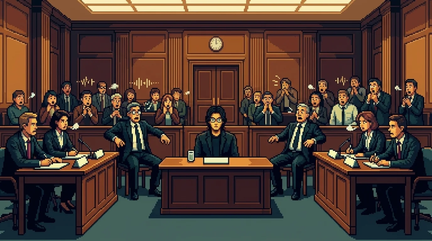 The hearing room shifts โ a collective intake of breath, repositioning in seats, a pen stopping mid-note