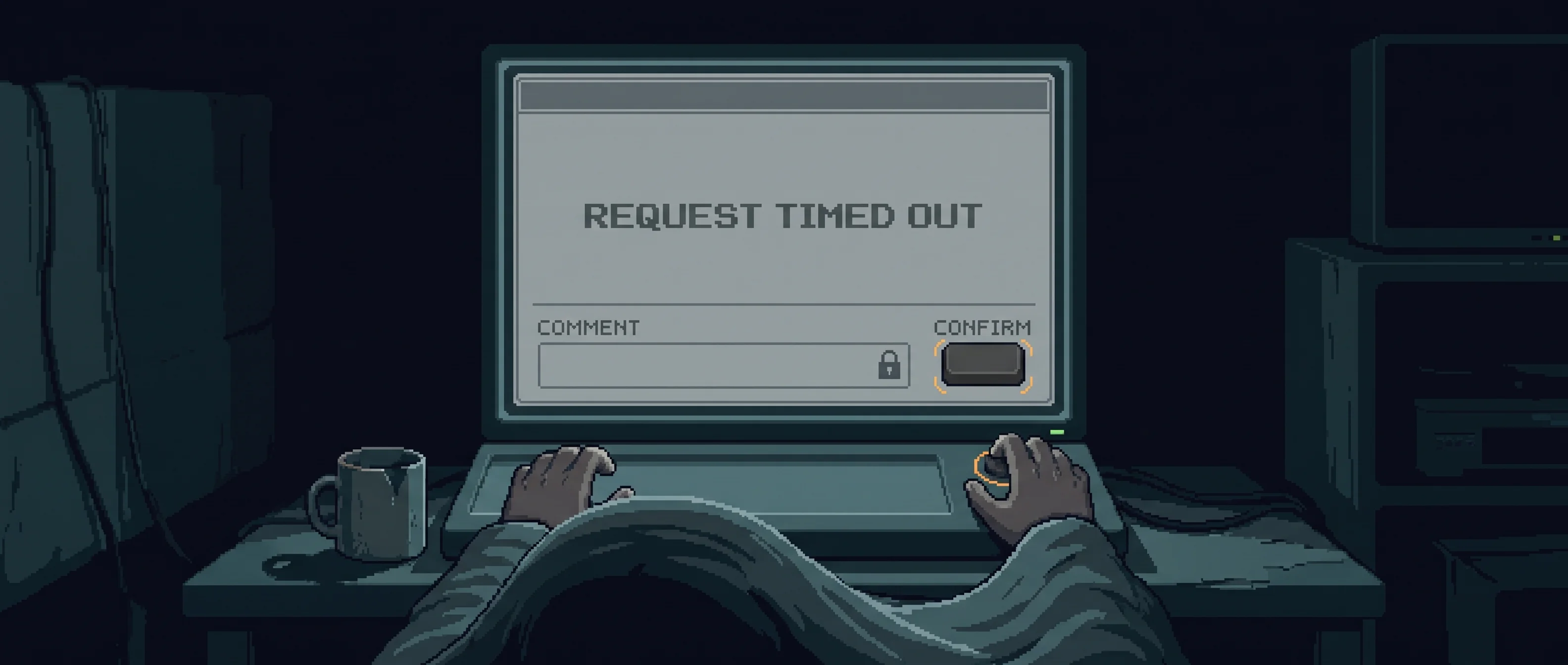 Shift end — the expired request, the empty comment field, the tally