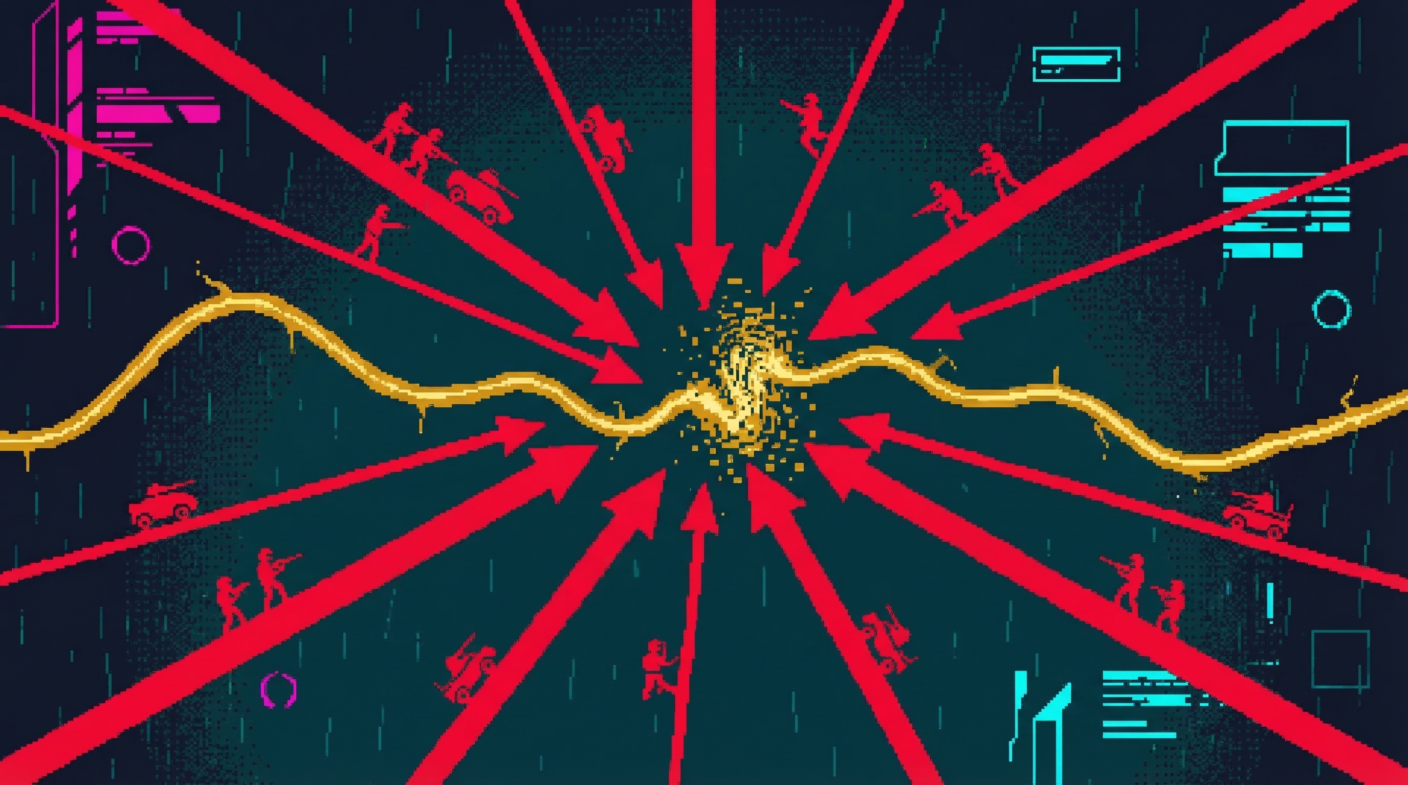Architect's view - GG's golden thread surrounded by converging red threat lines