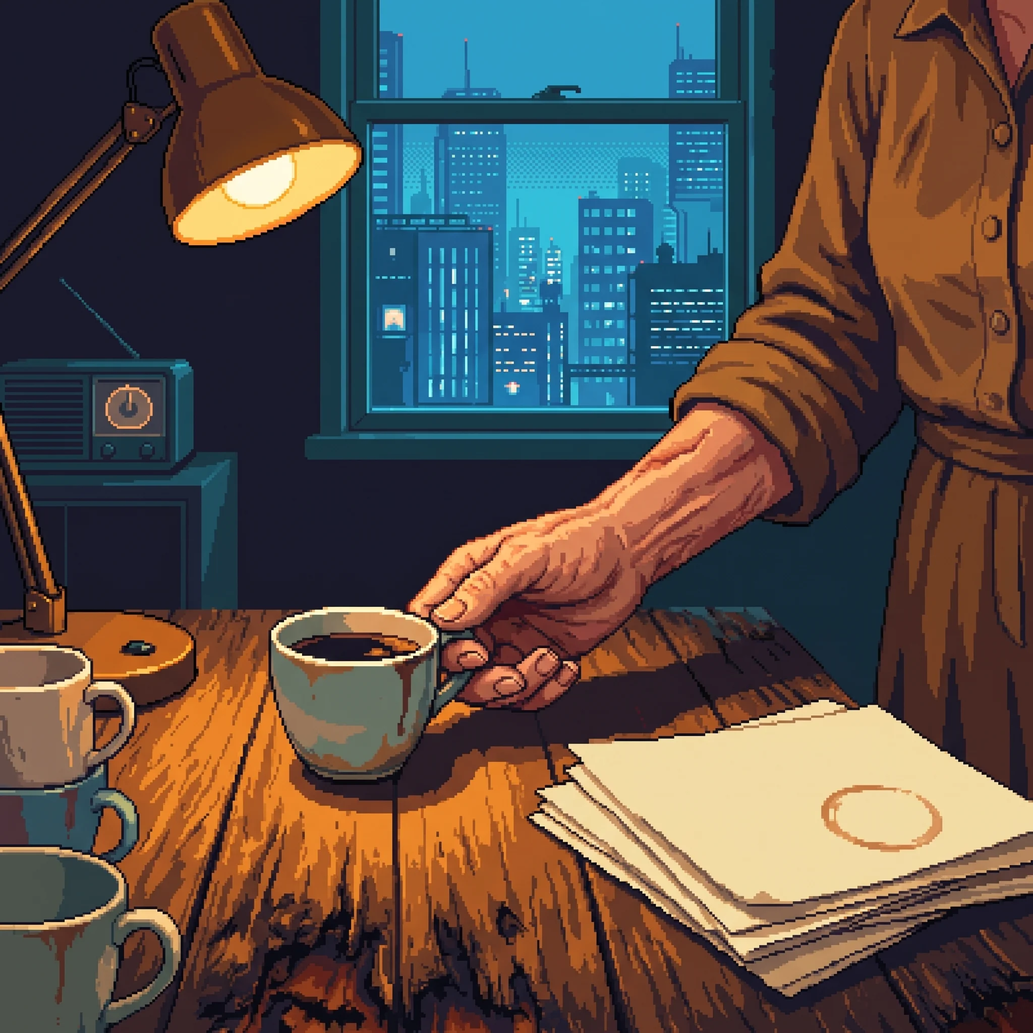 The twelfth cup, still full, set back down instead of poured out.