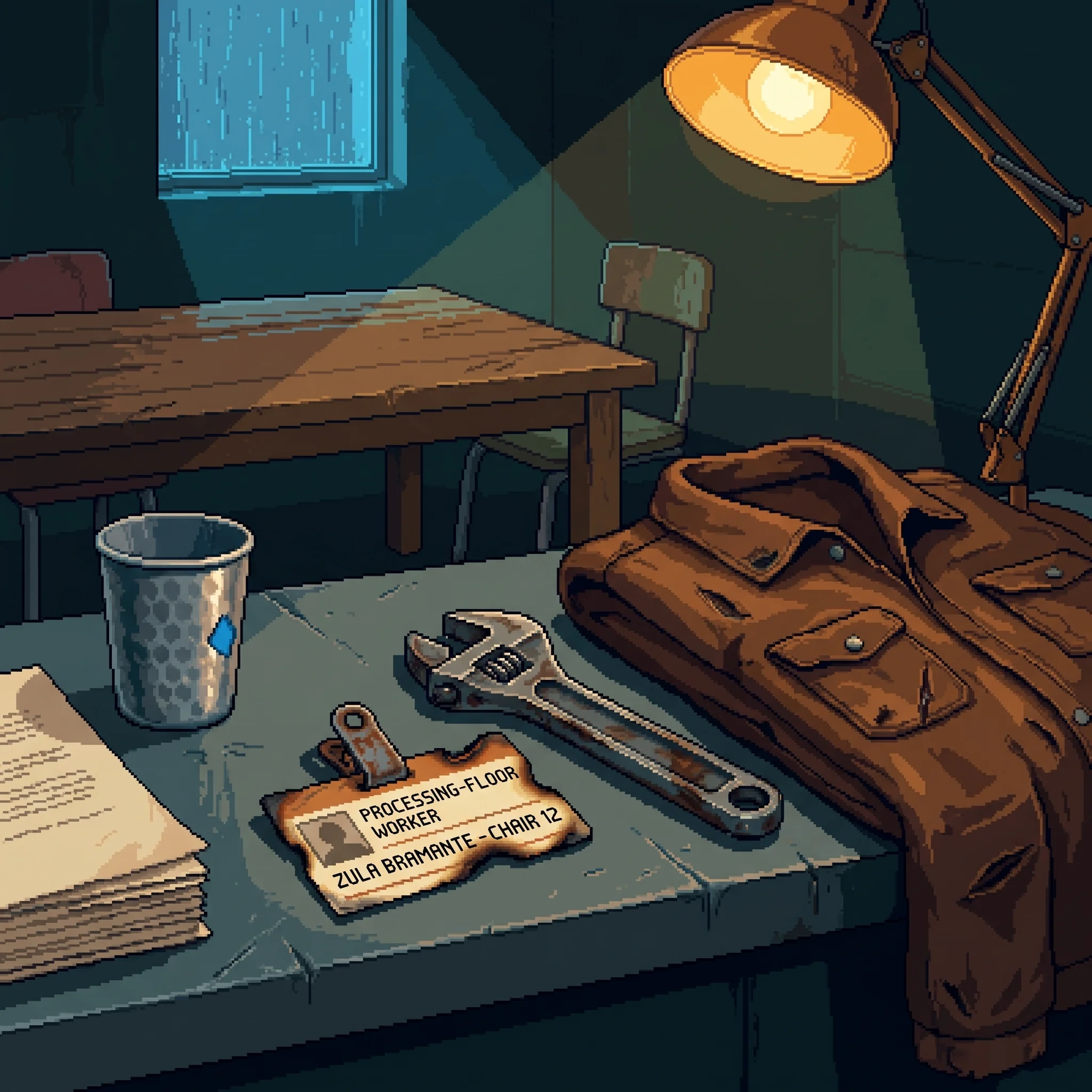 A worker's badge and valve-calibration tool, all that reached his mother, standing in for the son the story never shows dying.